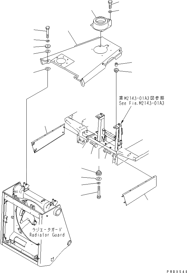 Схема запчастей Komatsu D375A-3A-01 - КАПОТ И БОКОВ. КРЫШКА (OPEN) (С ПРЕФИЛЬТР)(№7-) ЧАСТИ КОРПУСА