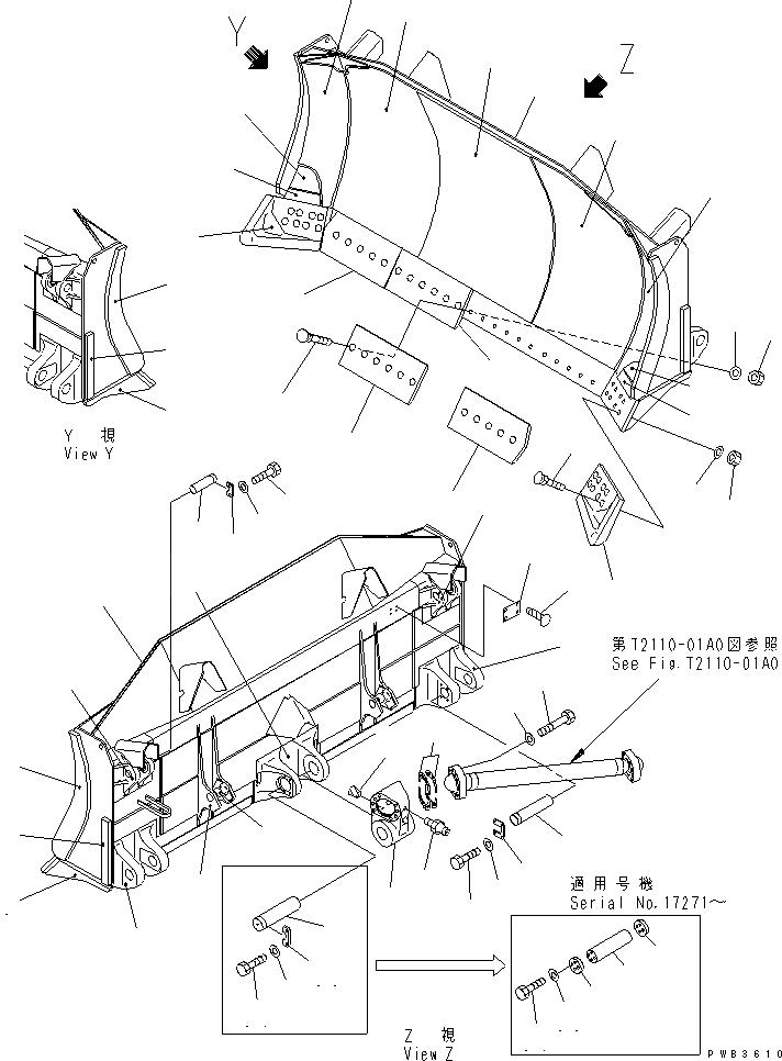 Схема запчастей Komatsu D375A-3A-01 - ПОЛУ-СФЕРИЧ. ОТВАЛ (УСИЛЕНН.) (С ТОЛКАЮЩ. ПЛАСТИНА) РАБОЧЕЕ ОБОРУДОВАНИЕ