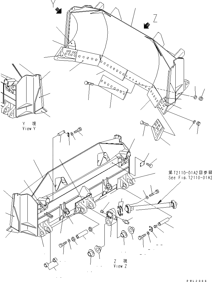 Схема запчастей Komatsu D375A-3A-01 - НАКЛОН. СФЕРИЧ. ОТВАЛ (С ВТУЛКА)(№79-) РАБОЧЕЕ ОБОРУДОВАНИЕ