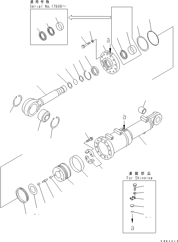 Схема запчастей Komatsu D375A-3A-01 - ЦИЛИНДР ПЕРЕКОСА ОТВАЛА (ПРАВ.) (НАКЛОНЯЕМ. ОТВАЛ) ОСНОВН. КОМПОНЕНТЫ И РЕМКОМПЛЕКТЫ