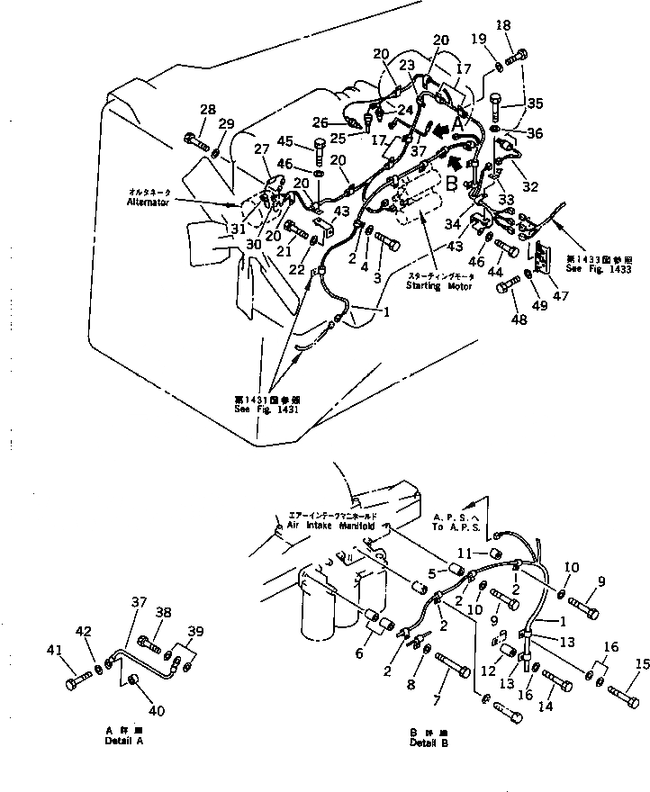 Схема запчастей Komatsu D375A-2 - ЭЛЕКТРИКА (/) (МОРОЗОУСТОЙЧИВ. СПЕЦ-Я) КОМПОНЕНТЫ ДВИГАТЕЛЯ И ЭЛЕКТРИКА