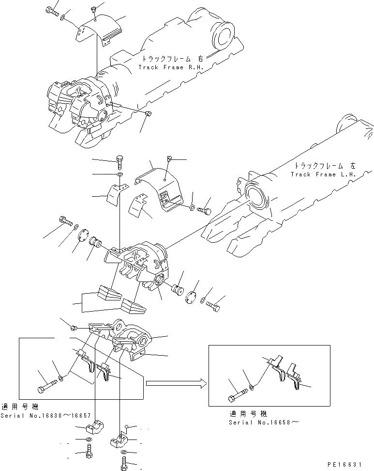 Схема запчастей Komatsu D375A-2 - ВИЛКА И COVER ГУСЕНИЦЫ