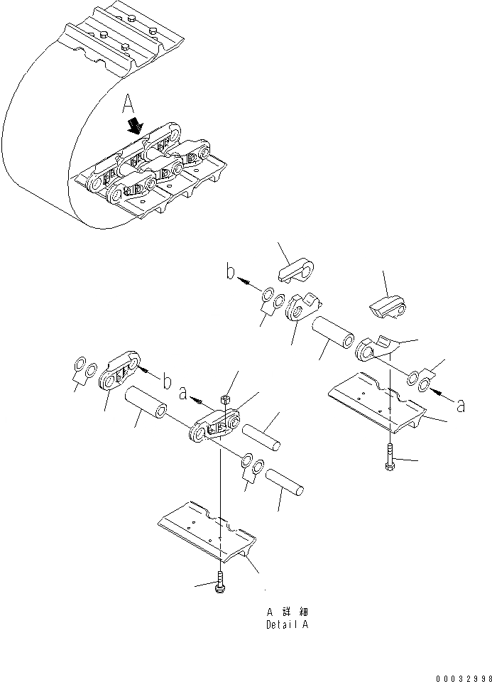 Схема запчастей Komatsu D375A-2 - ГУСЕНИЦЫ (СУХ. ТИП) ГУСЕНИЦЫ