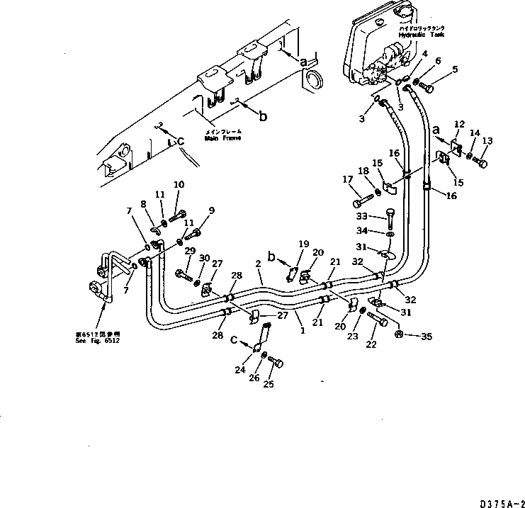 Схема запчастей Komatsu D375A-2 - ГИДРОЛИНИЯ (ПОДЪЕМ. ОТВАЛА ЛИНИЯ) (/) УПРАВЛ-Е РАБОЧИМ ОБОРУДОВАНИЕМ