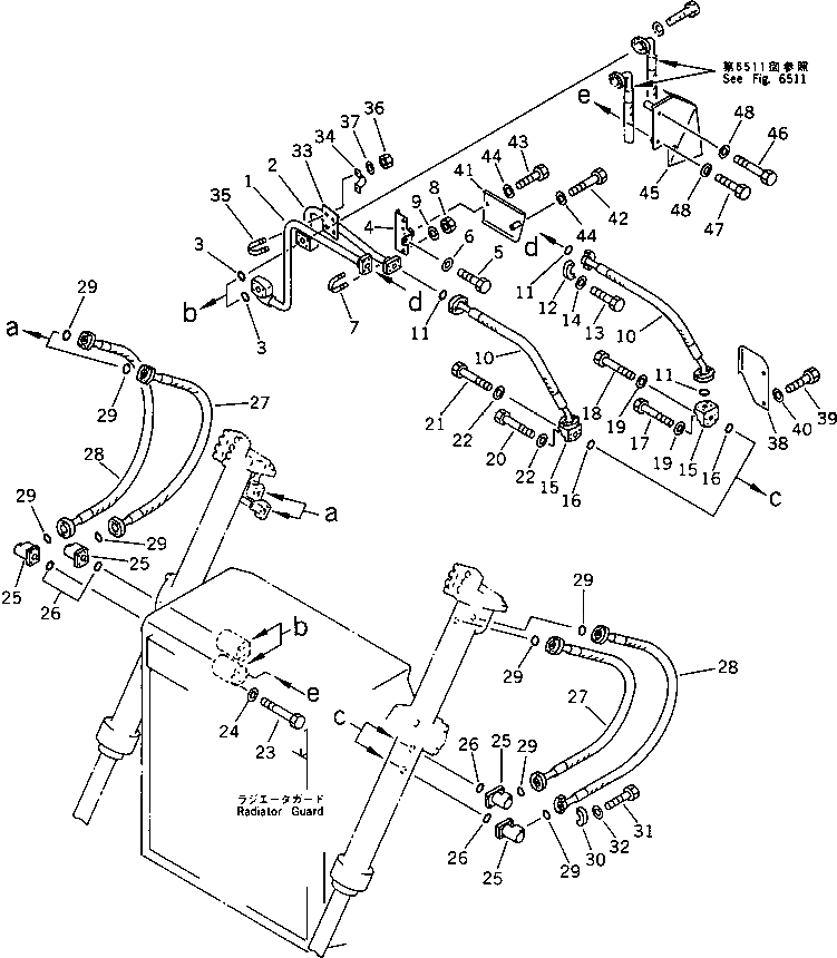 Схема запчастей Komatsu D375A-2 - ГИДРОЛИНИЯ (ПОДЪЕМ. ОТВАЛА ЛИНИЯ) (/) УПРАВЛ-Е РАБОЧИМ ОБОРУДОВАНИЕМ