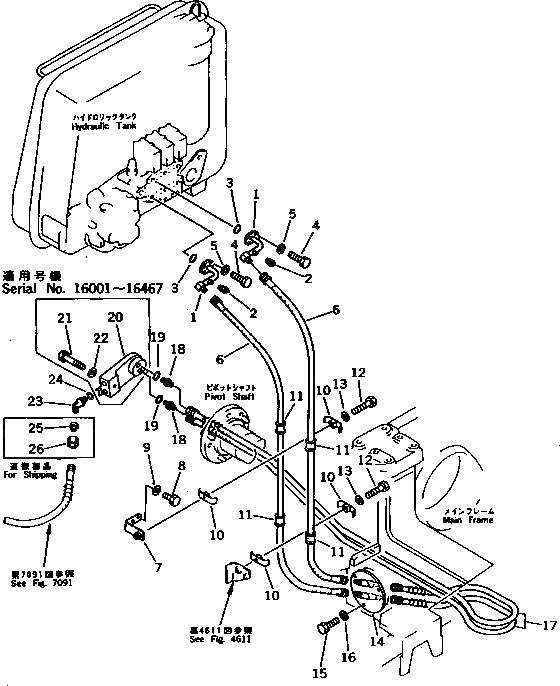 Схема запчастей Komatsu D375A-2 - ГИДРОЛИНИЯ (ПЕРЕКОС. ОТВАЛА ЛИНИЯ) УПРАВЛ-Е РАБОЧИМ ОБОРУДОВАНИЕМ