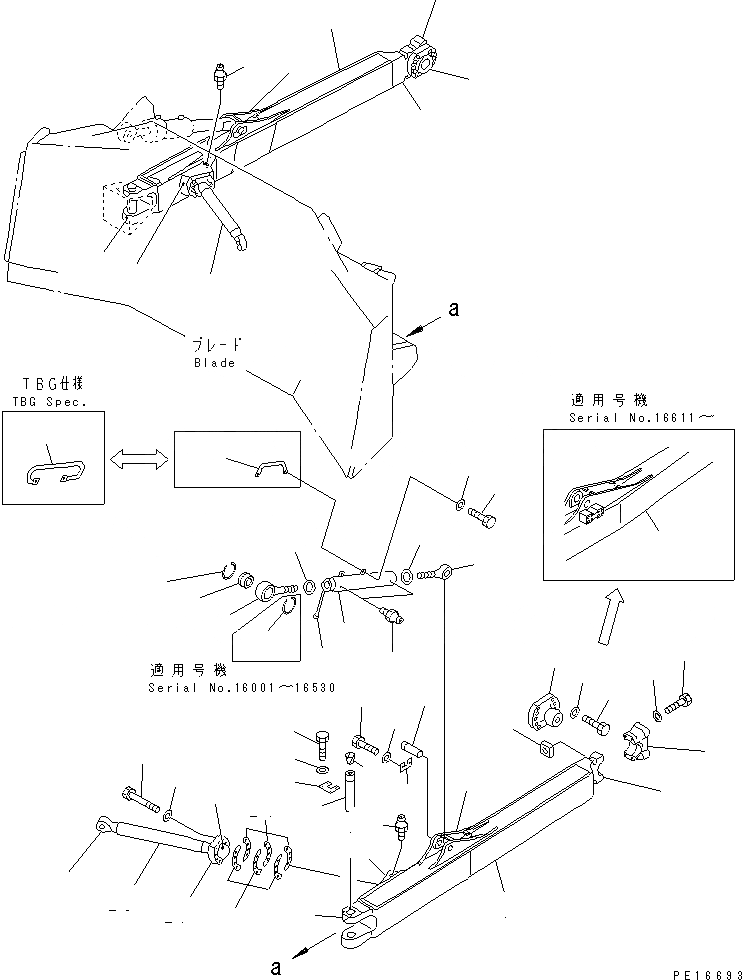 Схема запчастей Komatsu D375A-2 - РАМА ПРЯМ. ОТВАЛА РАБОЧЕЕ ОБОРУДОВАНИЕ