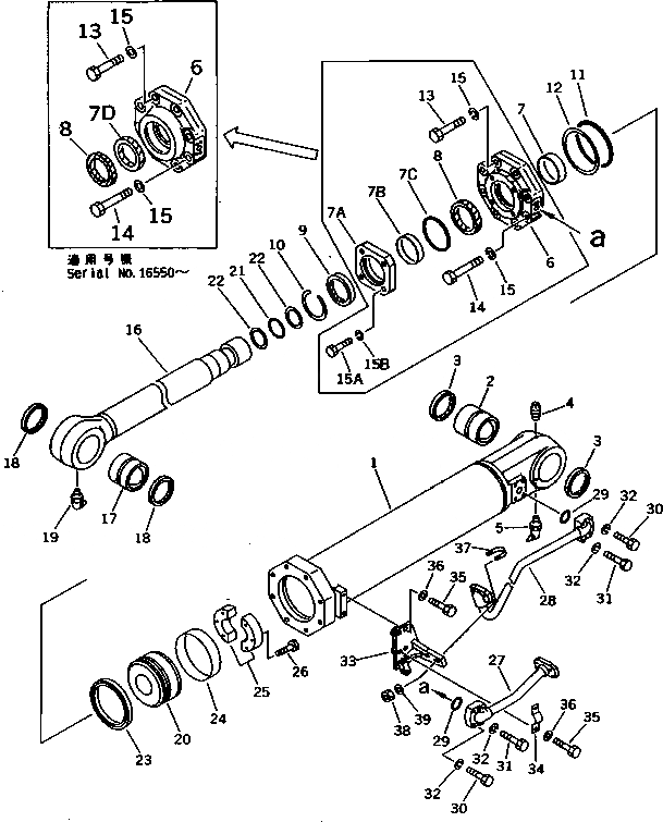 Схема запчастей Komatsu D375A-2 - РЫХЛИТЕЛЬ ЦИЛИНДР ПЕРЕКОСА (ДЛЯ РЕГУЛИР. ТИП РЫХЛИТЕЛЬ)         (МОРОЗОУСТОЙЧИВ. СПЕЦ-Я) РАБОЧЕЕ ОБОРУДОВАНИЕ