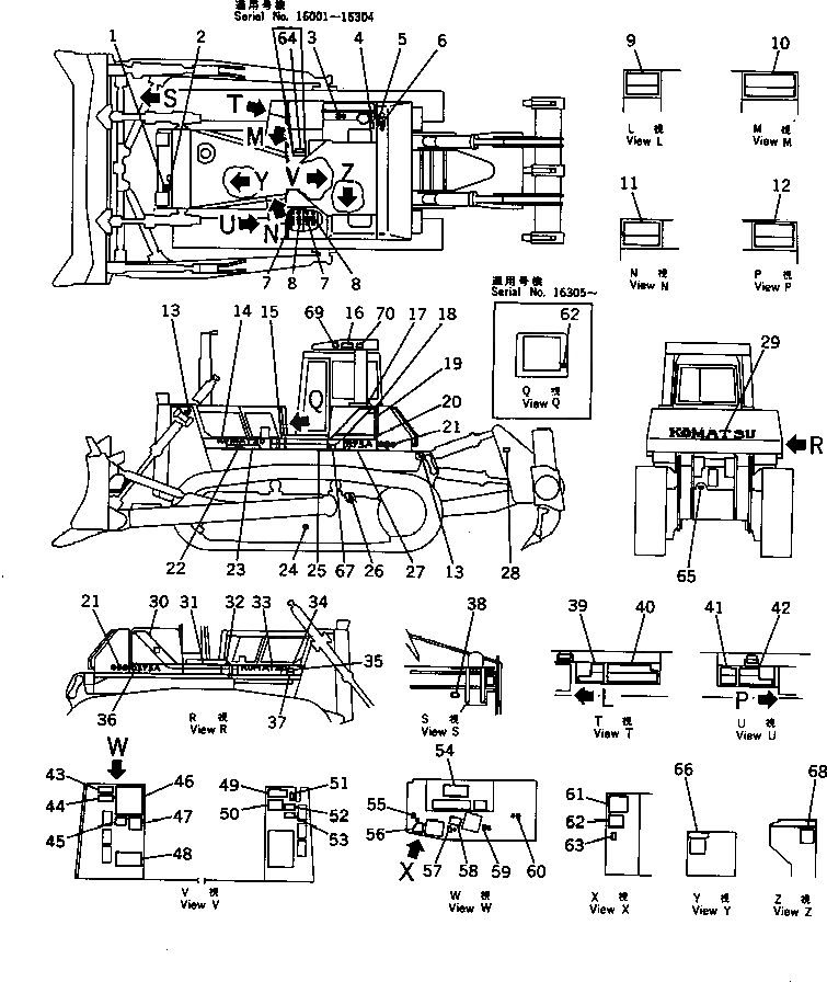 Схема запчастей Komatsu D375A-2 - МАРКИРОВКА (АНГЛ.)(№-8) МАРКИРОВКА¤ ИНСТРУМЕНТ И РЕМКОМПЛЕКТЫ
