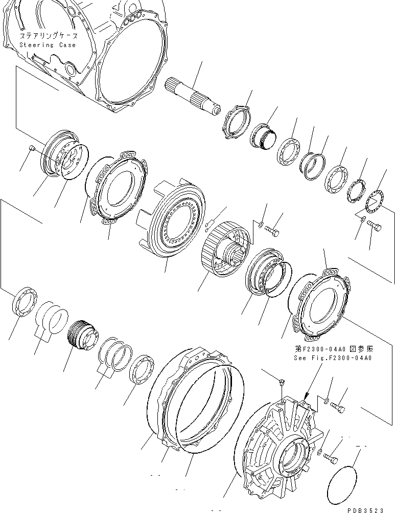 Схема запчастей Komatsu D375A-3-01 - БОРТОВ. ФРИКЦИОН И ТОРМОЗ. (/) СИЛОВАЯ ПЕРЕДАЧА И КОНЕЧНАЯ ПЕРЕДАЧА