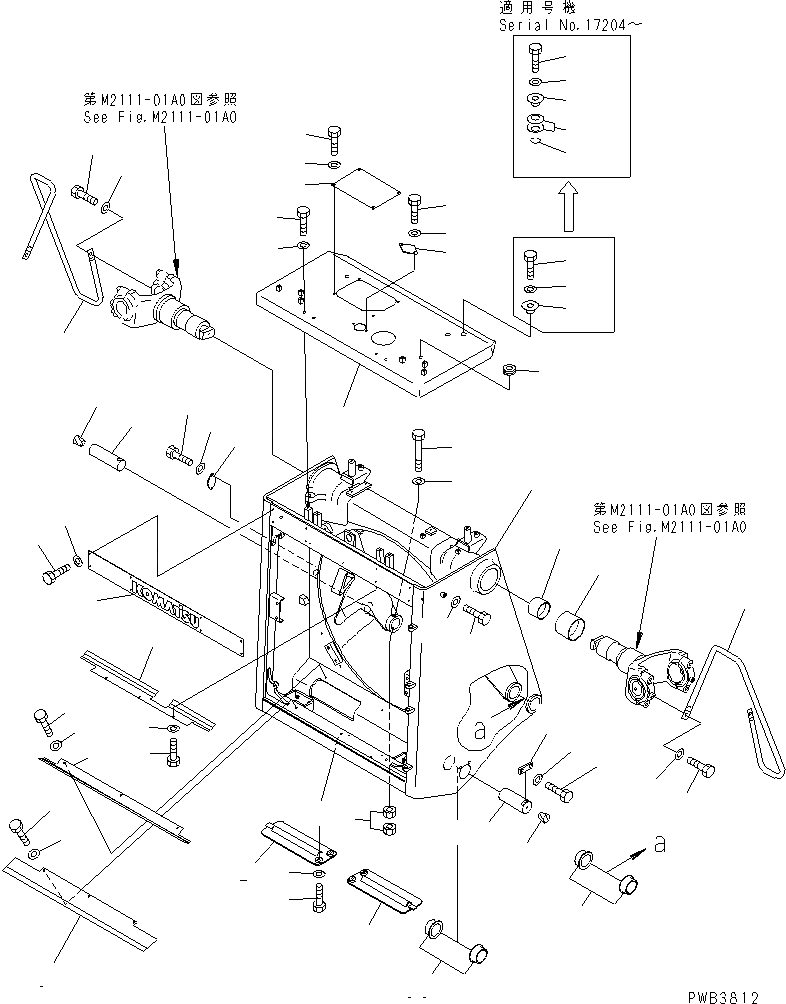 Схема запчастей Komatsu D375A-3-01 - ЗАЩИТА РАДИАТОРА (СПЕЦ. ORDER) ЧАСТИ КОРПУСА