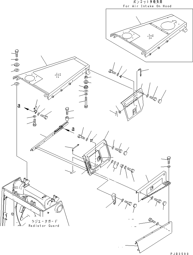 Схема запчастей Komatsu D375A-3-01 - КАПОТ И БОКОВ. КРЫШКА (ЛЕВ.) (ПЕРФОРИРОВАНН.) ЧАСТИ КОРПУСА