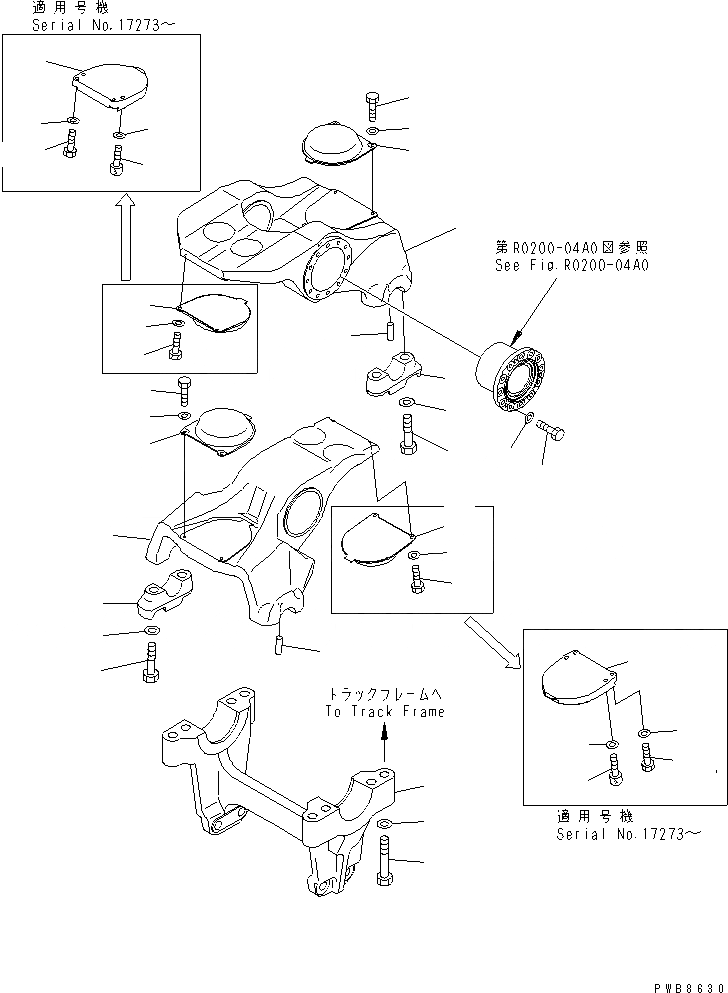 Схема запчастей Komatsu D375A-3-01 - ТЕЛЕЖКА (ЛЕВ. ПРАВ. NO.) ( ОПОРНЫЙ КАТОК)(№77-) ХОДОВАЯ