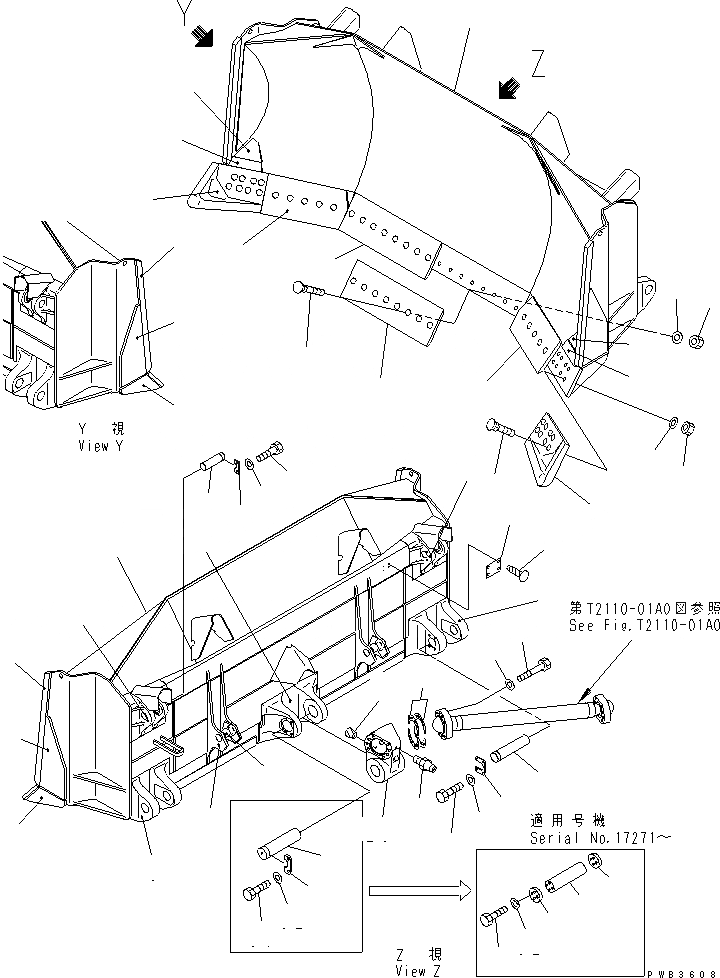 Схема запчастей Komatsu D375A-3-01 - СФЕРИЧ. ОТВАЛ РАБОЧЕЕ ОБОРУДОВАНИЕ