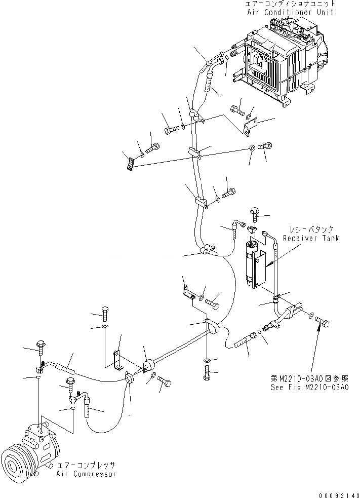 Схема запчастей Komatsu D375A-5 - ТРУБКИ КОНДИЦИОНЕРА(№9-) КОМПОНЕНТЫ ДВИГАТЕЛЯ