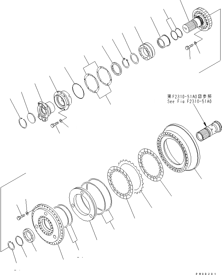 Схема запчастей Komatsu D375A-5 - ГИДРОТРАНСФОРМАТОР (/)¤ ВХОД И КОРПУС ПРИВОДА СИЛОВАЯ ПЕРЕДАЧА И КОНЕЧНАЯ ПЕРЕДАЧА