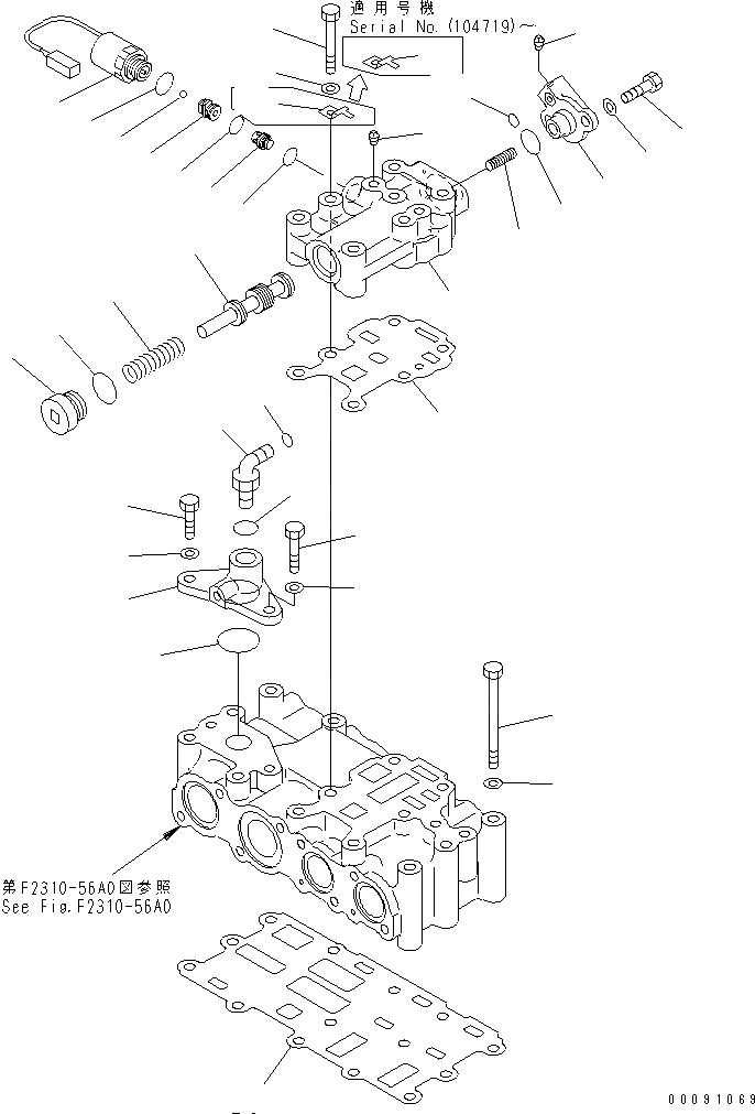 Схема запчастей Komatsu D375A-5 - ГИДРОТРАНСФОРМАТОР КЛАПАН (/) СИЛОВАЯ ПЕРЕДАЧА И КОНЕЧНАЯ ПЕРЕДАЧА