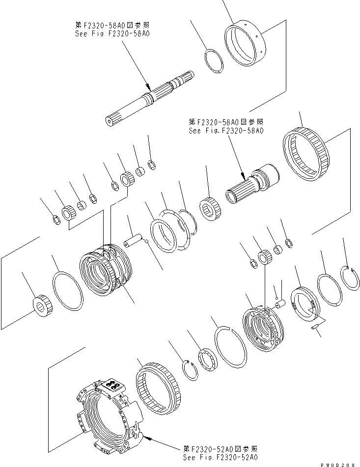 Схема запчастей Komatsu D375A-5 - ТРАНСМИССИЯ (/8)¤ НЕСУЩИЙ ЭЛЕМЕНТ (/) СИЛОВАЯ ПЕРЕДАЧА И КОНЕЧНАЯ ПЕРЕДАЧА