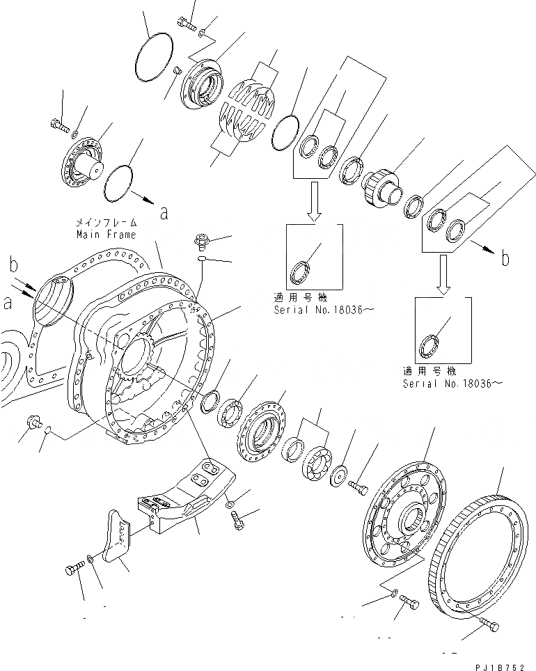 Схема запчастей Komatsu D375A-5 - КОНЕЧНАЯ ПЕРЕДАЧА (ЛЕВ.) (КОРПУС) СИЛОВАЯ ПЕРЕДАЧА И КОНЕЧНАЯ ПЕРЕДАЧА