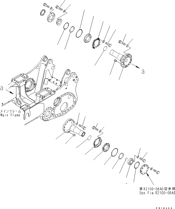 Схема запчастей Komatsu D375A-5 - ПОВОРОТН. ШКВОРЕНЬ(№8-9) ОСНОВН. РАМА И КОМПОНЕНТЫ