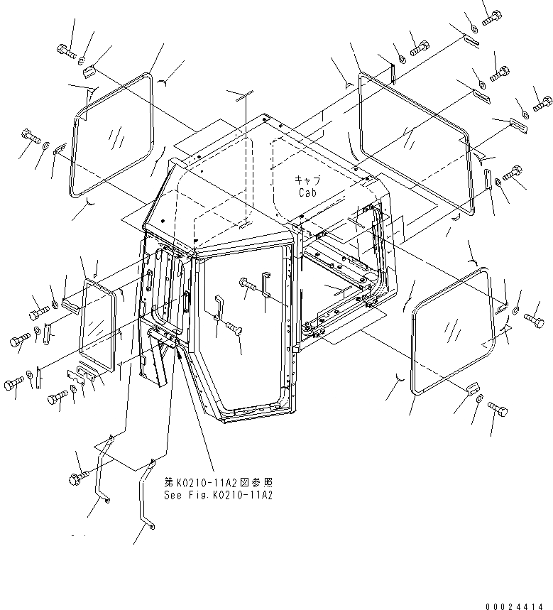 Схема запчастей Komatsu D375A-5 - КАБИНА (СДВИЖН. ОКНА) (ВЫС. УСИЛ. PSI СТЕКЛА)(№8-) КАБИНА ОПЕРАТОРА И СИСТЕМА УПРАВЛЕНИЯ