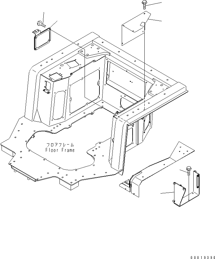 Схема запчастей Komatsu D375A-5 - ПОКРЫТИЕ ПОЛА (С VHMS) КАБИНА ОПЕРАТОРА И СИСТЕМА УПРАВЛЕНИЯ