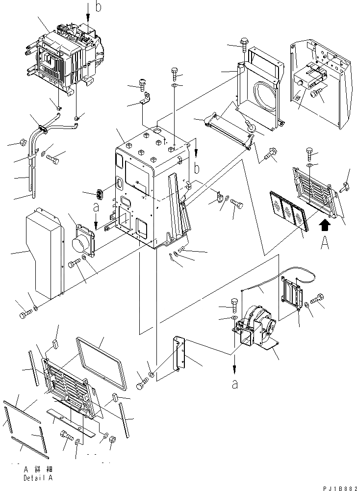 Схема запчастей Komatsu D375A-5 - ПРИБОРНАЯ ПАНЕЛЬ (С БОЛЬШ. КАБИНА¤ КОНДИЦ. И ДОПОЛНИТ. ОБОГРЕВАТЕЛЬ.) (/)(№8-9) КАБИНА ОПЕРАТОРА И СИСТЕМА УПРАВЛЕНИЯ