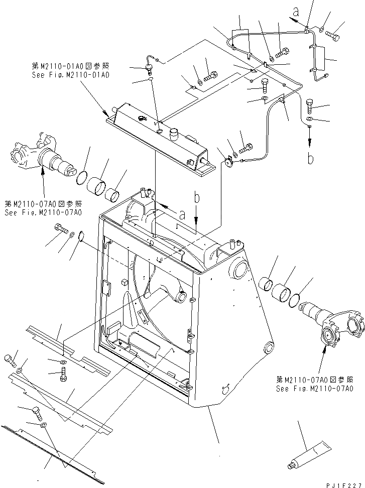 Схема запчастей Komatsu D375A-5 - ЗАЩИТА РАДИАТОРА (ДЛЯ УСИЛ. ПРОВОДКИ) ЧАСТИ КОРПУСА