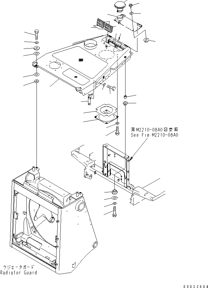Схема запчастей Komatsu D375A-5 - КАПОТ (ПЕРФОРИРОВАНН.) (ДЛЯ VHMS) ЧАСТИ КОРПУСА