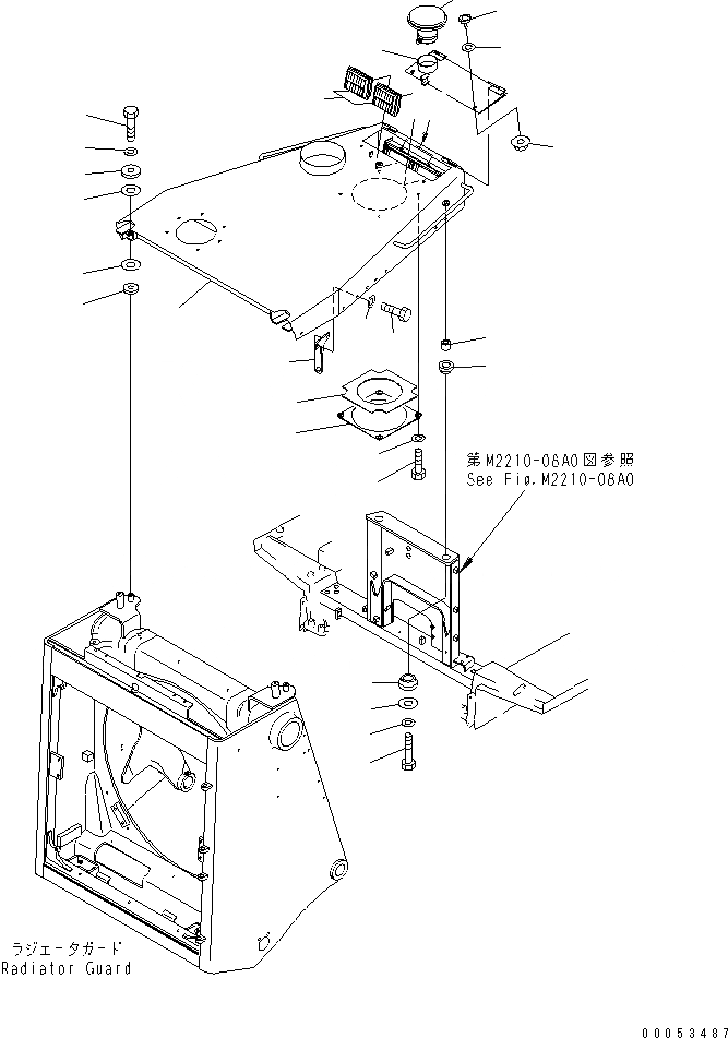 Схема запчастей Komatsu D375A-5 - КАПОТ (ЗАКРЫТ.D) (ДЛЯ VHMS)(№8-) ЧАСТИ КОРПУСА