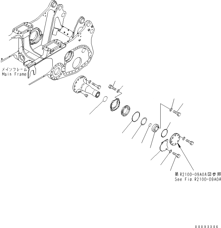 Схема запчастей Komatsu D375A-5 - ПОВОРОТН. ШКВОРЕНЬ КРЕПЛЕНИЕ (ЛЕВ.)(№9-) ХОДОВАЯ