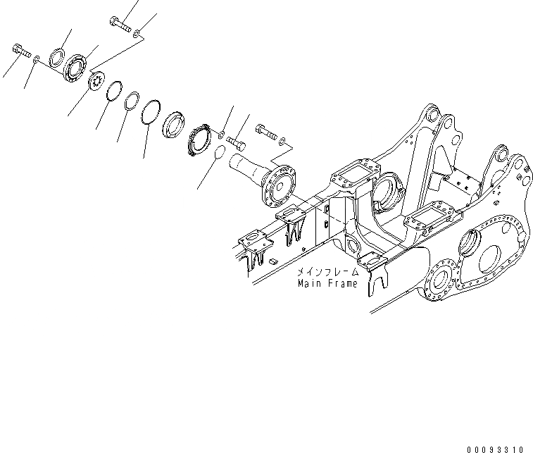 Схема запчастей Komatsu D375A-5 - ПОВОРОТН. ШКВОРЕНЬ КРЕПЛЕНИЕ (ПРАВ.)(№9-) ХОДОВАЯ