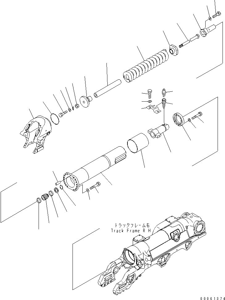 Схема запчастей Komatsu D375A-5 - ПРУЖИНА (ПРАВ.) ХОДОВАЯ