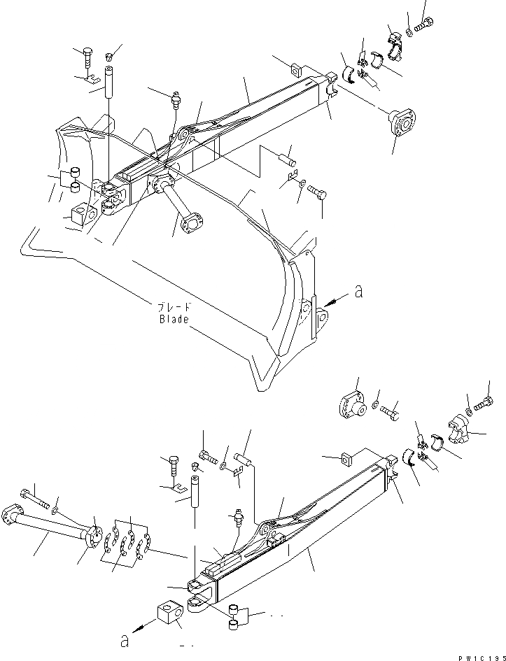 Схема запчастей Komatsu D375A-5 - РАМА ПРЯМ. ОТВАЛА РАБОЧЕЕ ОБОРУДОВАНИЕ