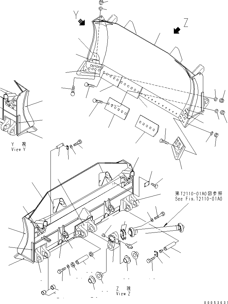 Схема запчастей Komatsu D375A-5 - НАКЛОН. ПОЛУ-СФЕРИЧ. ОТВАЛ(№89-) РАБОЧЕЕ ОБОРУДОВАНИЕ