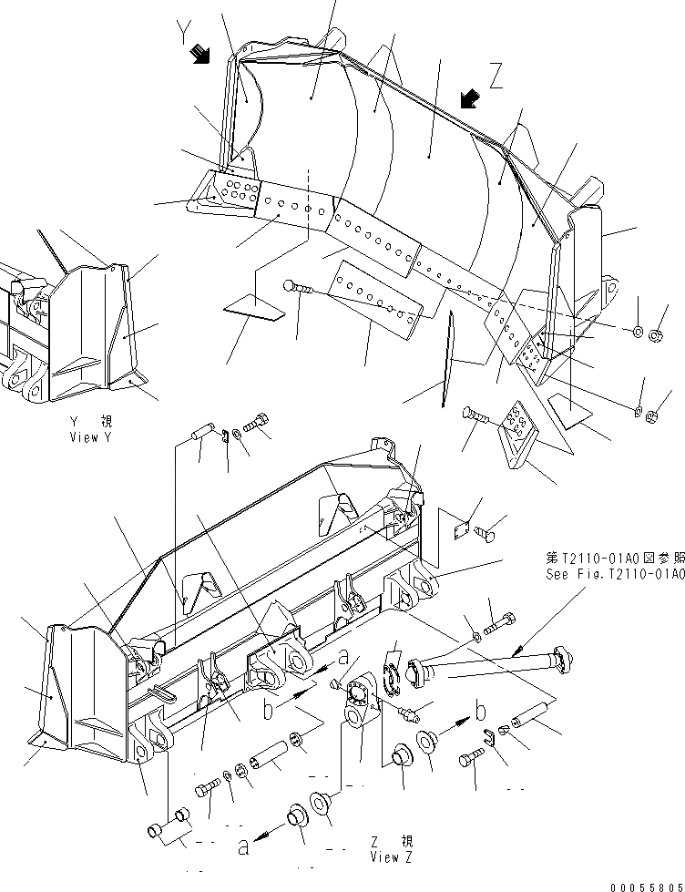 Схема запчастей Komatsu D375A-5 - СФЕРИЧ. ОТВАЛ (УСИЛЕНН.)(№8-88) РАБОЧЕЕ ОБОРУДОВАНИЕ