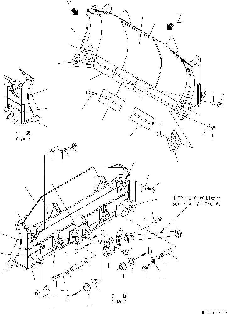 Схема запчастей Komatsu D375A-5 - НАКЛОН. ПОЛУ-СФЕРИЧ. ОТВАЛ (С ТОЛКАЮЩ. ПЛАСТИНА)(№8-88) РАБОЧЕЕ ОБОРУДОВАНИЕ