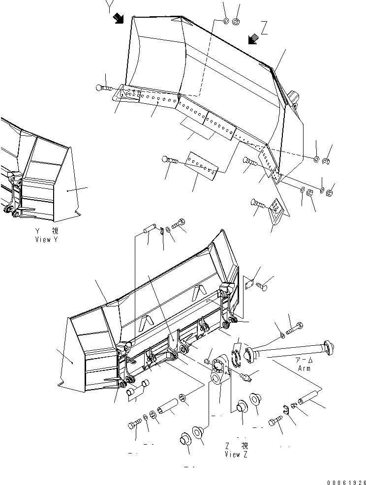 Схема запчастей Komatsu D375A-5 - НАКЛОН. ОТВАЛ (УГОЛЬН.) РАБОЧЕЕ ОБОРУДОВАНИЕ