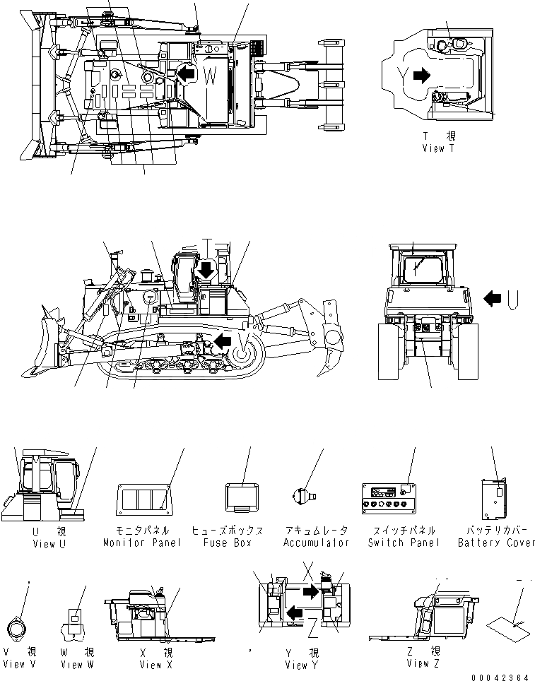 Схема запчастей Komatsu D375A-5 - МАРКИРОВКА (ИНДОНЕЗИЯ И АНГЛ.) МАРКИРОВКА