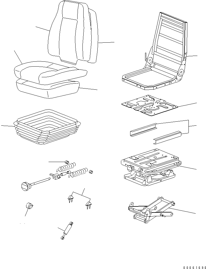 Схема запчастей Komatsu D375A-5 - СИДЕНЬЕ ОПЕРАТОРА (ТКАНЬ) (ВЫС. BACK) ОСНОВН. КОМПОНЕНТЫ И РЕМКОМПЛЕКТЫ