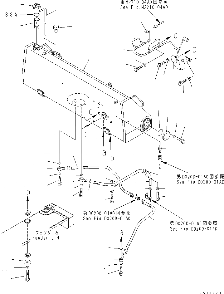 Схема запчастей Komatsu D375A-5 - ТОПЛИВН. БАК. (С БЫСТР. ЗАПРАВ. И УСИЛ. Э/ПРОВОДКА) ТОПЛИВН. БАК. AND КОМПОНЕНТЫ