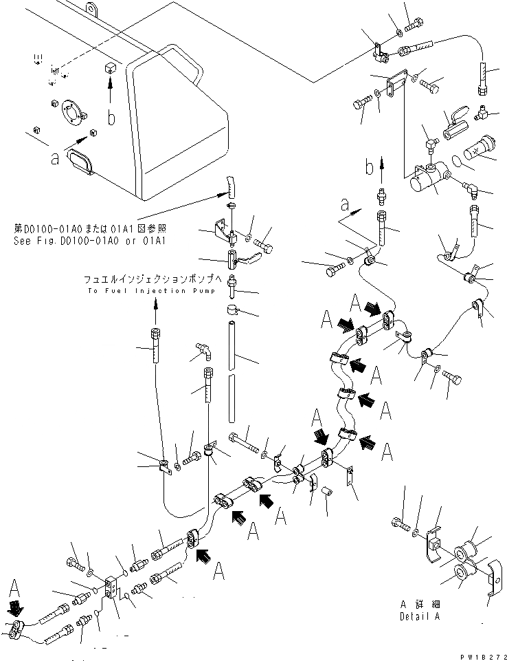 Схема запчастей Komatsu D375A-5 - ТОПЛИВОПРОВОД. ТОПЛИВН. БАК. AND КОМПОНЕНТЫ