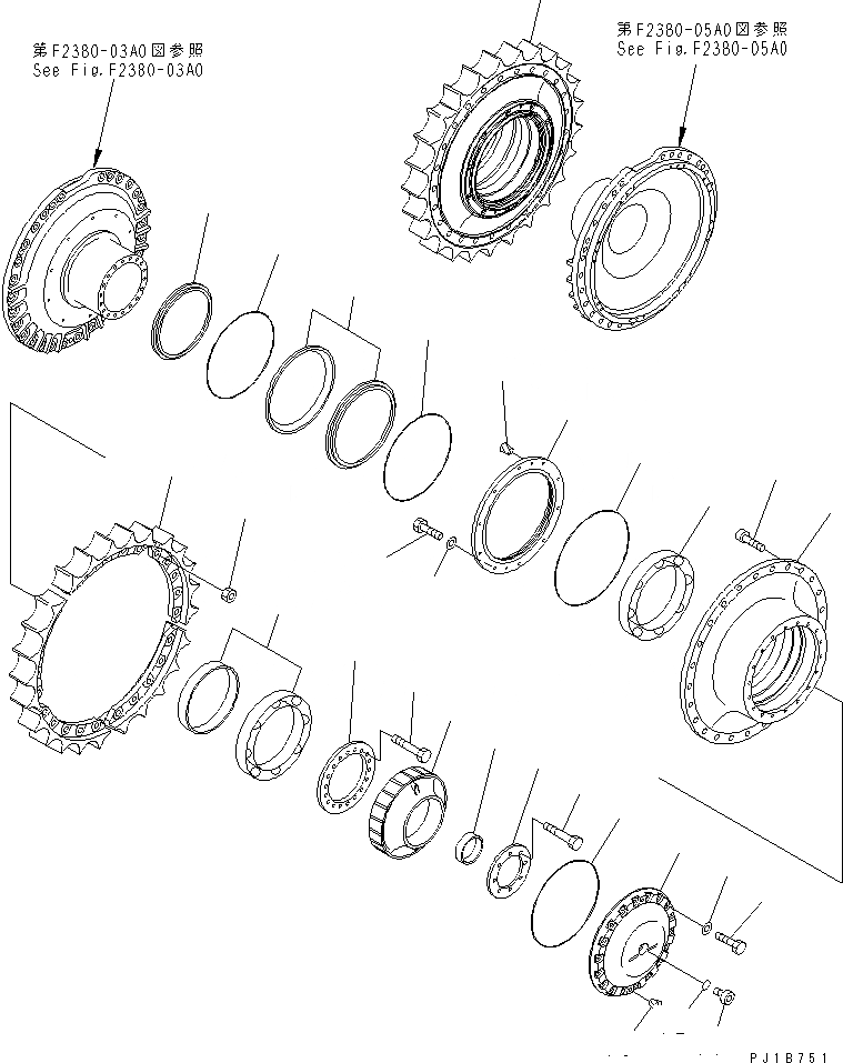 Схема запчастей Komatsu D375A-5 - КОНЕЧНАЯ ПЕРЕДАЧА (ЗВЕЗДОЧКА ВТУЛКА) СИЛОВАЯ ПЕРЕДАЧА И КОНЕЧНАЯ ПЕРЕДАЧА