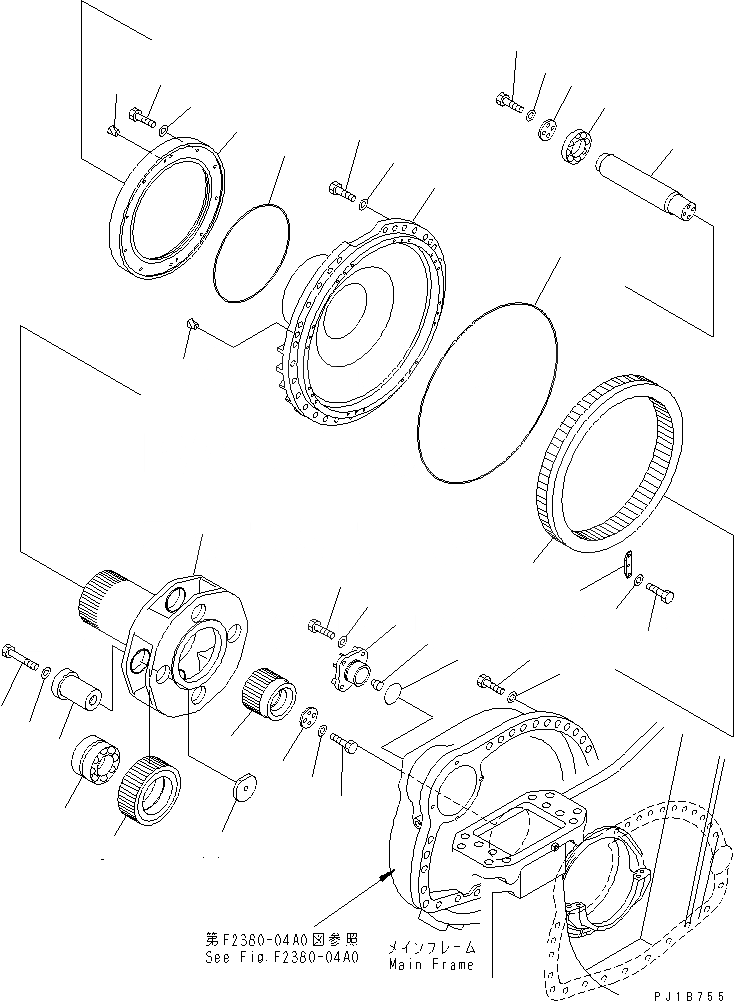 Схема запчастей Komatsu D375A-5 - КОНЕЧНАЯ ПЕРЕДАЧА¤ ПРАВ. (ПРИВОД И НЕСУЩИЙ ЭЛЕМЕНТ) СИЛОВАЯ ПЕРЕДАЧА И КОНЕЧНАЯ ПЕРЕДАЧА