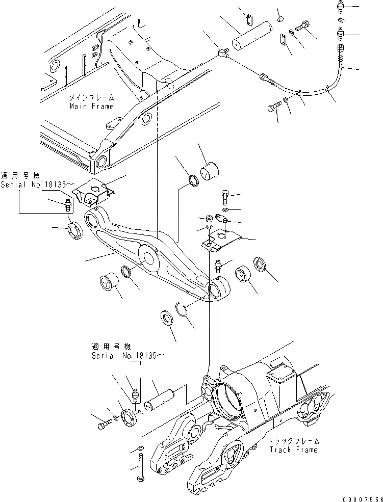 Схема запчастей Komatsu D375A-5 - БАЛКА БАЛАНСИРА ОСНОВН. РАМА И КОМПОНЕНТЫ