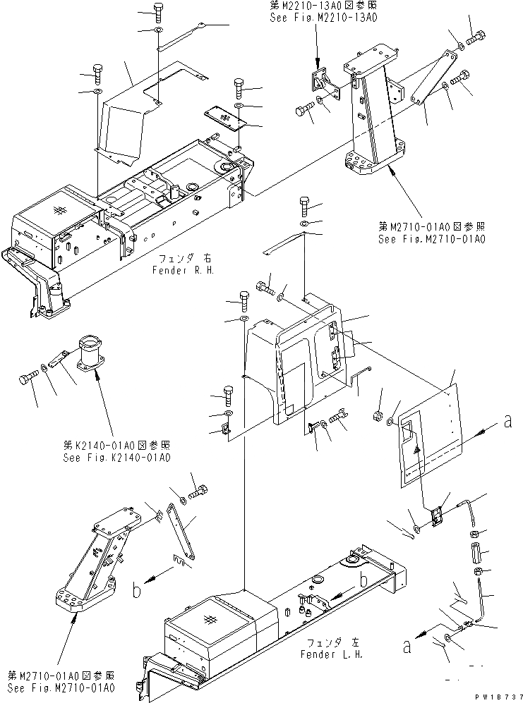 Схема запчастей Komatsu D375A-5 - КРЫЛО  (/) ЧАСТИ КОРПУСА