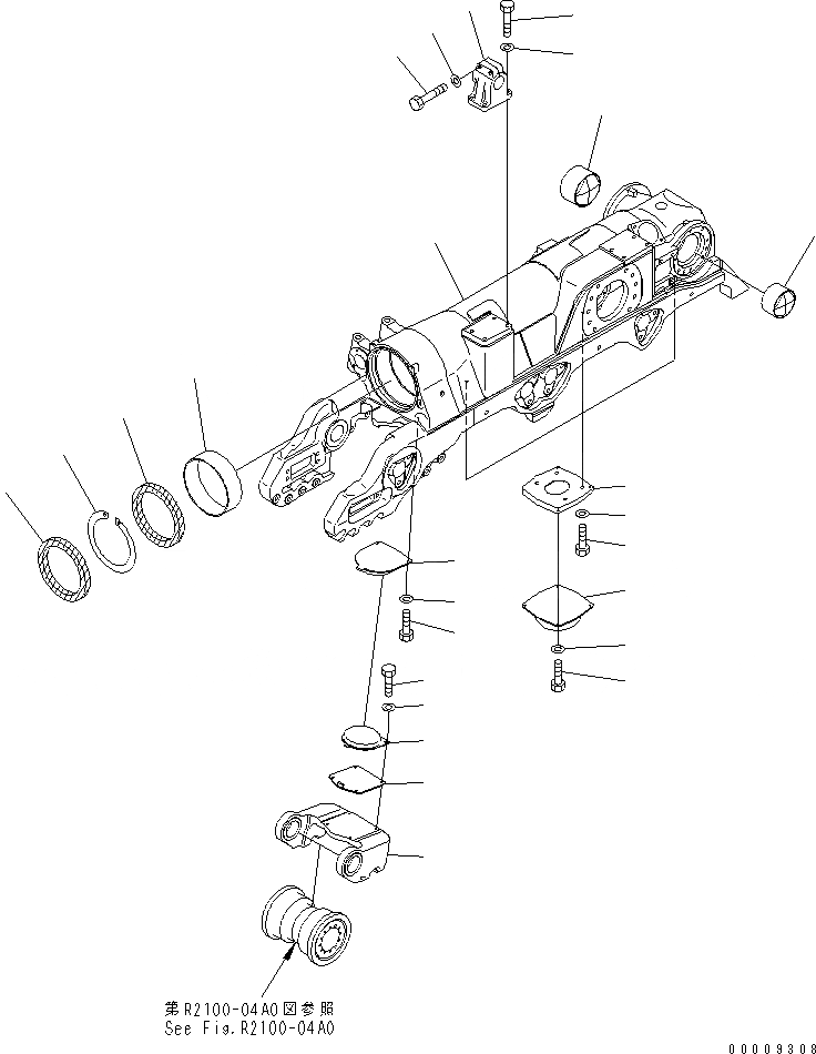 Схема запчастей Komatsu D375A-5 - ГУСЕНИЧНАЯ РАМА (ЛЕВ.) (ДЛЯ ПОЛН. ЗАЩИТА КАТКОВ) ХОДОВАЯ