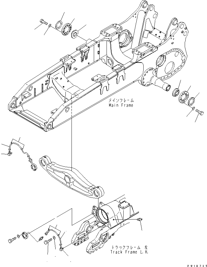 Схема запчастей Komatsu D375A-5 - БАЛКА БАЛАНСИРА СМАЗКА (ДЛЯ ОТВАЛА С ДВОЙН. ПЕРЕКОСОМ) ХОДОВАЯ