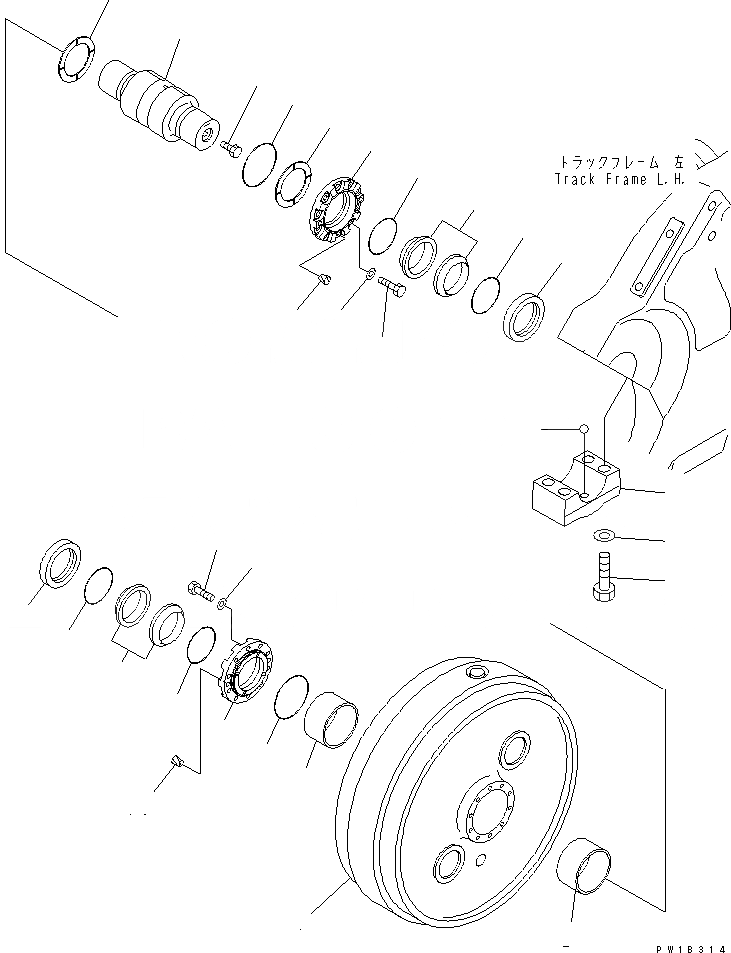 Схема запчастей Komatsu D375A-5 - ПЕРЕДН. ЛЕНИВЕЦ ХОДОВАЯ