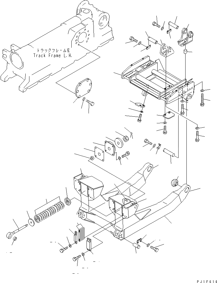 Схема запчастей Komatsu D375A-5 - РАМА ДЕМПФЕРНОГО ОТВАЛА РАБОЧЕЕ ОБОРУДОВАНИЕ
